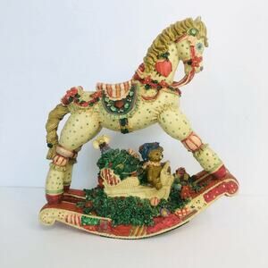 vintage musical rocking horse figurine christmas toy land 1992 works video